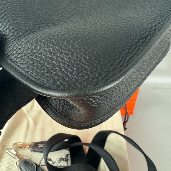 NWT Authentic Hermes Mini Black Leather Evelyn Crossbody Bag - Picture 10 of 12